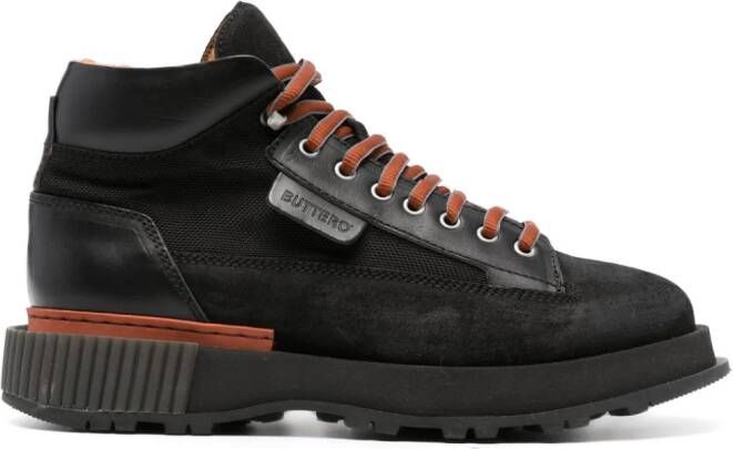 Buttero logo-debossed leather boots Black