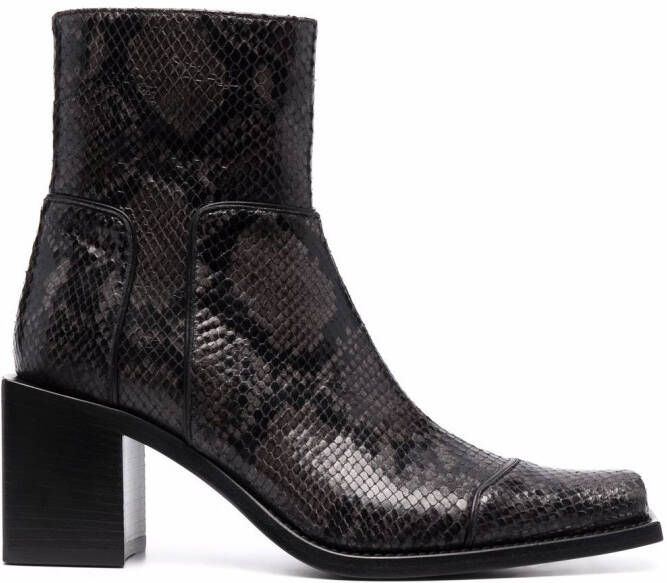 Buttero snakeskin ankle boots Black