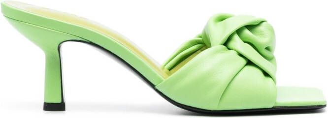 BY FAR 75mm knot-detail sandals Green