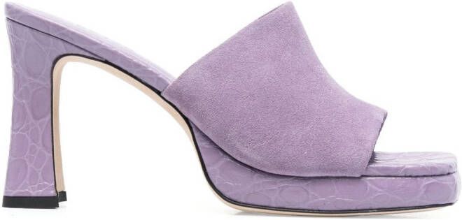 BY FAR 90mm suede sandals Purple