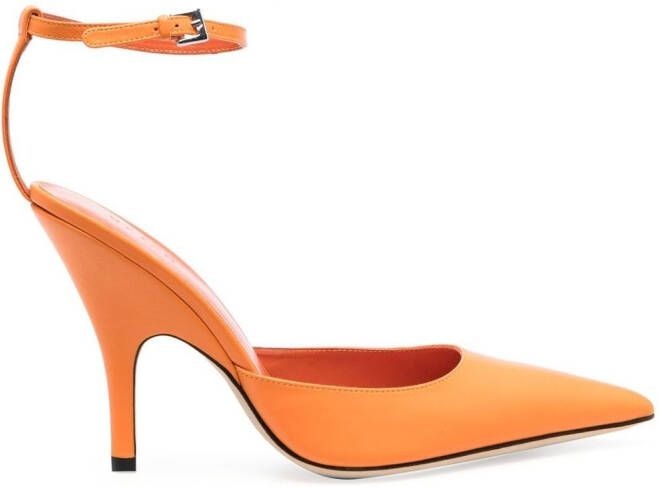 BY FAR ankle strap 70mm pumps Orange