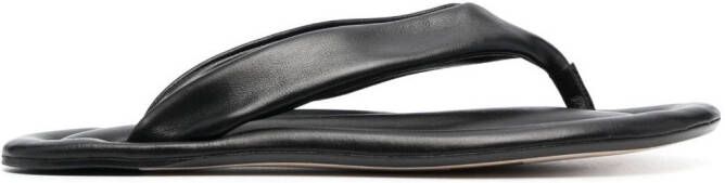 BY FAR Dasha leather flip flops Black