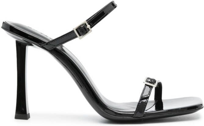 BY FAR 100mm Flick sandals Black