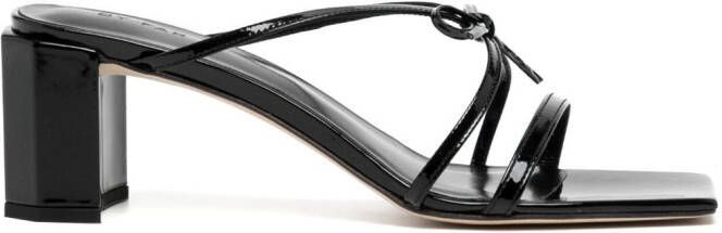 BY FAR front-tie 65mm sandals Black