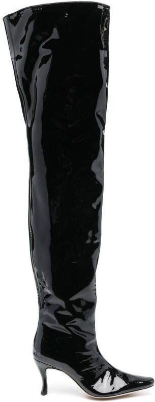 BY FAR 75mm Stevie 99 leather boots Black