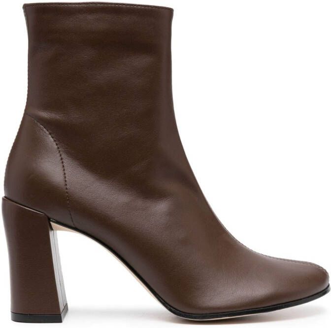 BY FAR Vlada 80mm leather ankle boots Brown