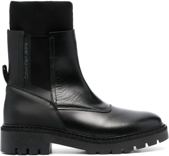 Calvin Klein high-ankle leather Chelsea boots Black