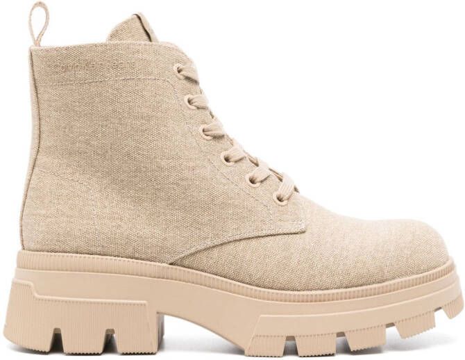 Calvin Klein Jeans 40mm canvas combat boots Neutrals