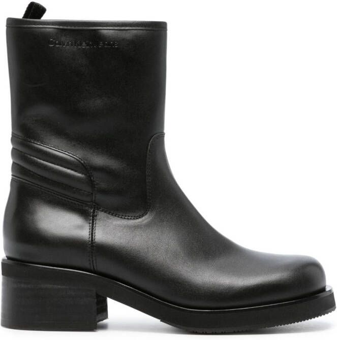 Calvin Klein Jeans 55mm leather Biker boots Black