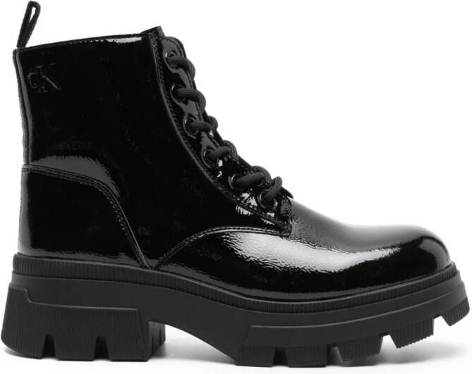 Calvin Klein Jeans 60mm glossy ankle boots Black