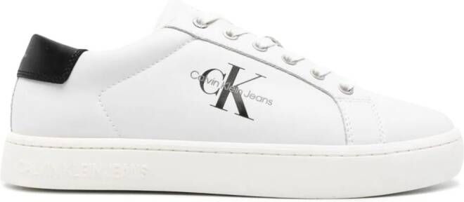 Calvin Klein Jeans logo-embossed leather sneakers White