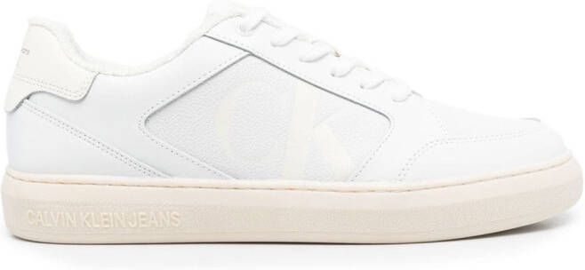 Calvin Klein Jeans logo-print leather sneakers White