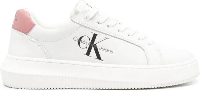 Calvin Klein Jeans logo-print leather sneakers White