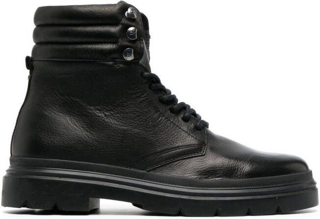 Calvin Klein lace-up leather ankle boots Black