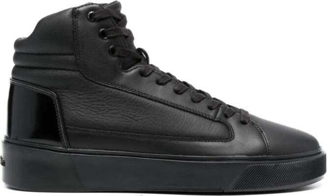 Calvin Klein lace-up leather sneakers Black