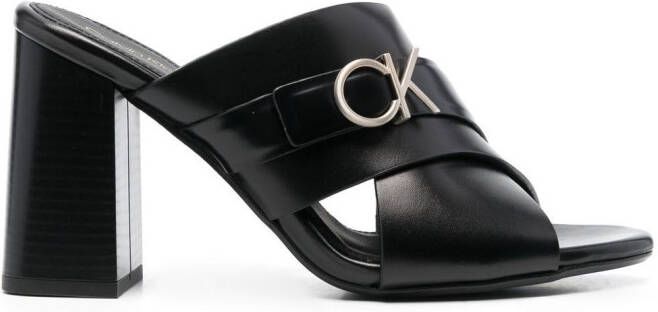 Calvin Klein 95mm logo-plaque sandals Black