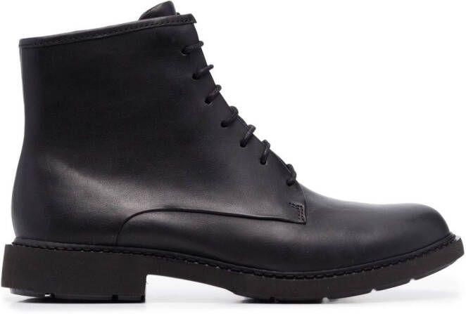 Camper ankle lace-up fastening boots Black