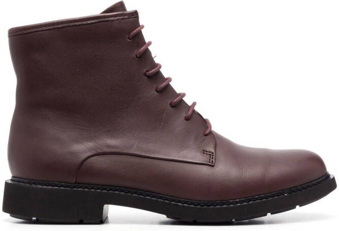 Camper ankle lace-up fastening boots Brown