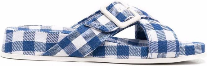 Camper Atonik gingham-check sandals Blue