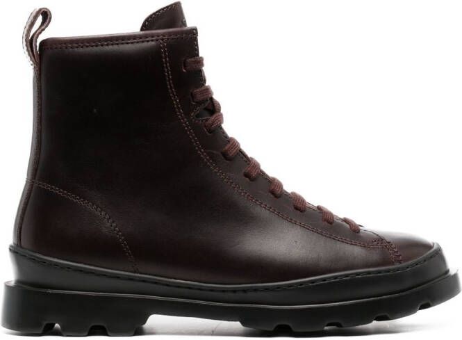 Camper Brutus leather ankle boots Purple