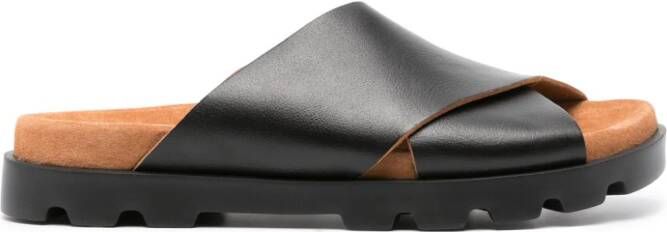 Camper Brutus leather sandals Black