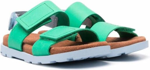 Camper Kids Brutus touch-strap leather sandals Green