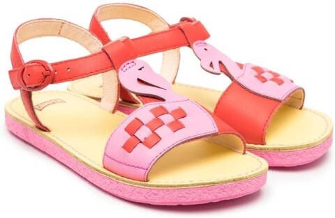 Camper Kids flamingo-detail sandals Red