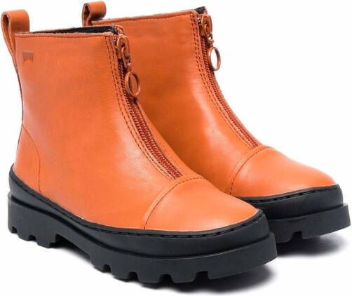 Camper Kids half-zip ankle boots Brown