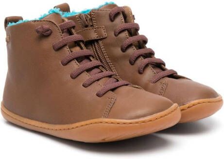 Camper Kids lace-up leather boots Brown