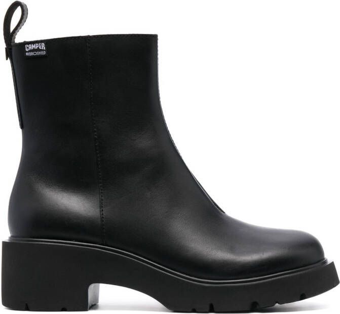 Camper Milah 75mm leather ankle-boots Black