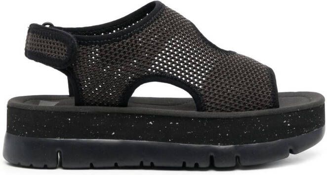 Camper Oruga 50mm mesh touch-strap sandals Grey