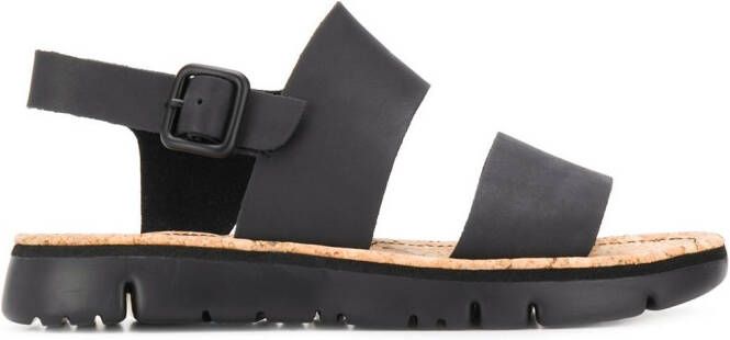 Camper Oruga slingback leather sandals Black