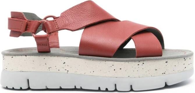Camper Oruga UP leather sandals Red