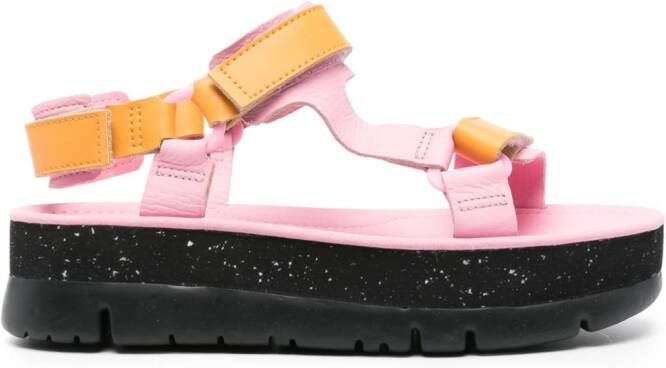 Camper Oruga Up platform leather sandals Pink