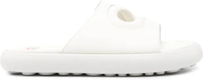 Camper Pelotas Flota Twins leather slides White