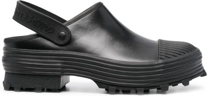 CamperLab chunky logo-strap mules Black