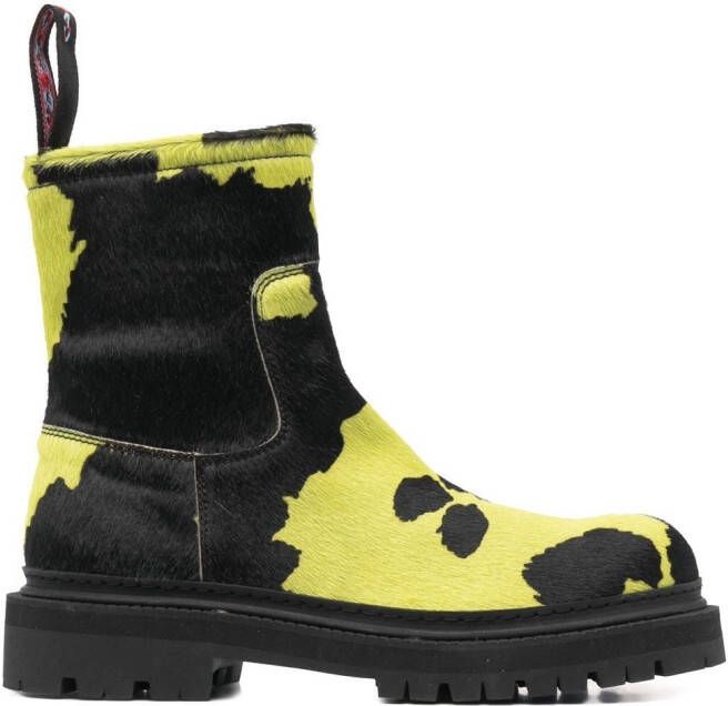 CamperLab cow-print suede boots Yellow