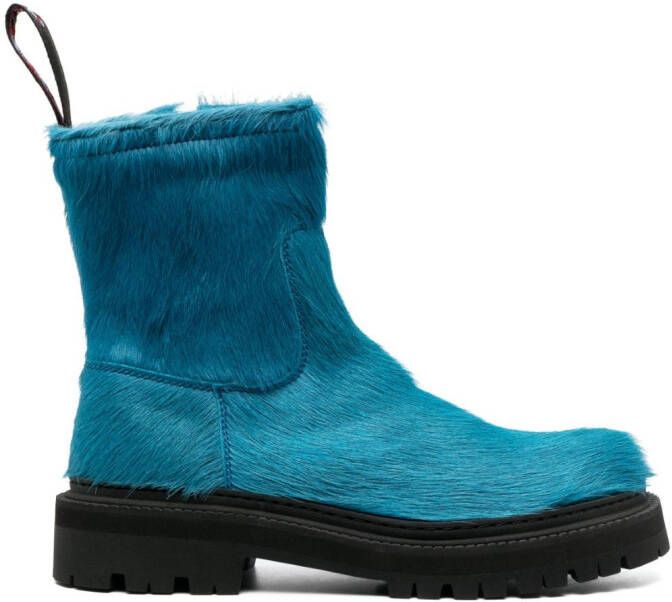 CamperLab Eki calf-hair ankle boots Blue