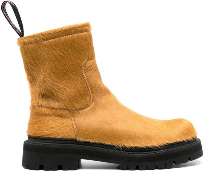 CamperLab Eki calf-hair ankle boots Brown