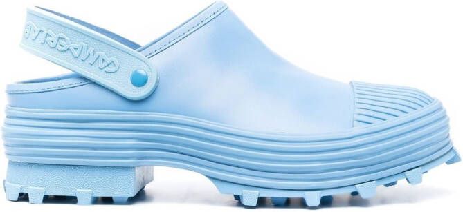 CamperLab logo-strap chunky mules Blue