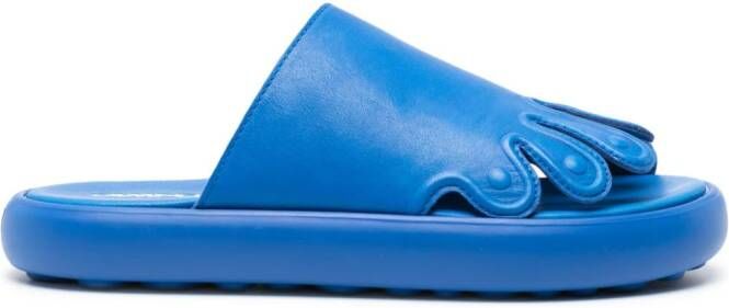 CamperLab Pelotas Flota toes-shaped leather slides Blue