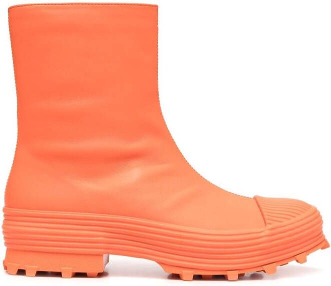 CamperLab Traktori leather ankle boots Orange