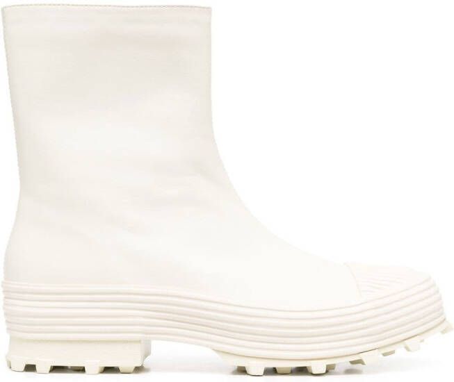 CamperLab Traktori leather ankle boots White