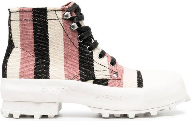 CamperLab Traktori striped ankle boots Neutrals