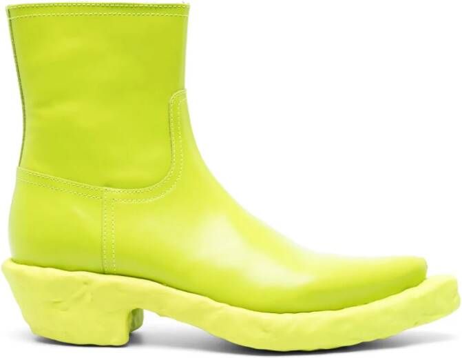 CamperLab Venga chunky-sole leather boots Green