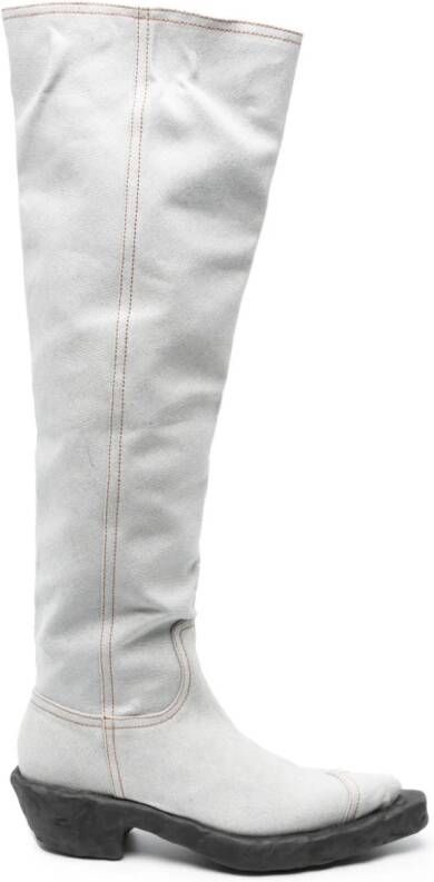 CamperLab Venga denim knee-high boots Grey