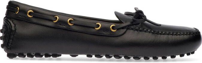 Car Shoe antique calf driving shoes Black