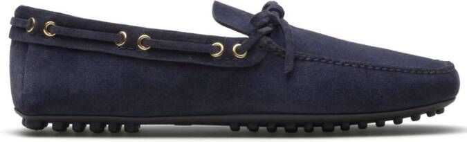Car Shoe bow-detail suede driving shoes Blue