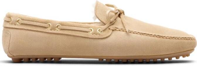 Car Shoe fur-lined suede driving shoes Neutrals
