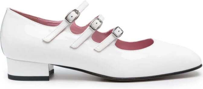 Carel Paris Ariana 35mm buckled leather pumps White